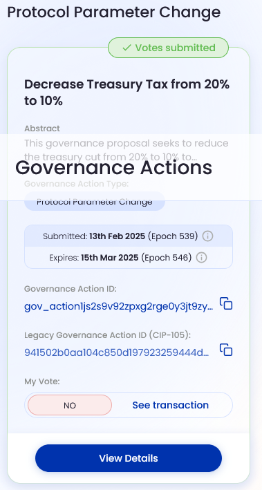 Screenshot of my vote